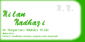 milan nadhazi business card